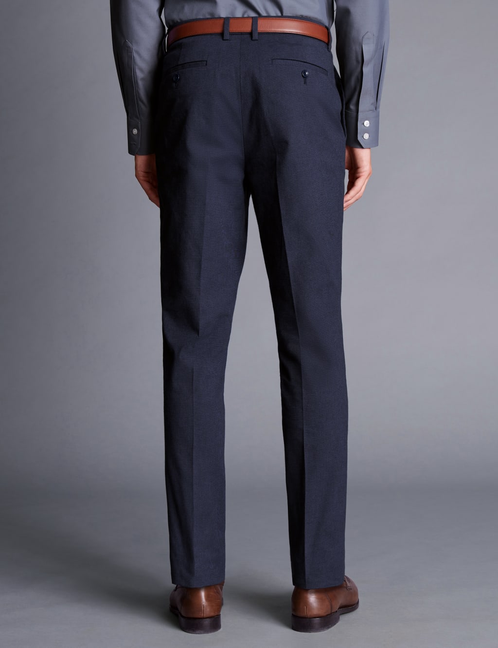 Slim Fit Flat Front Stretch Trousers 3 of 3