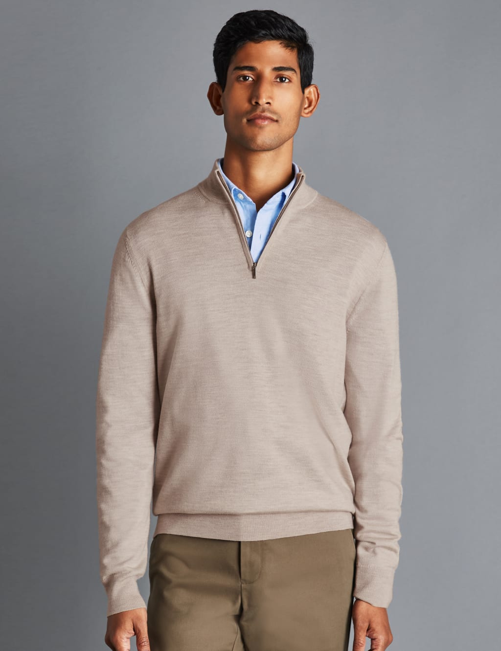 Pure Merino Wool Half Zip Jumper 1 of 3