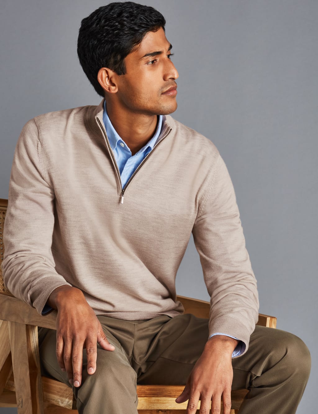 Pure Merino Wool Half Zip Jumper 2 of 3