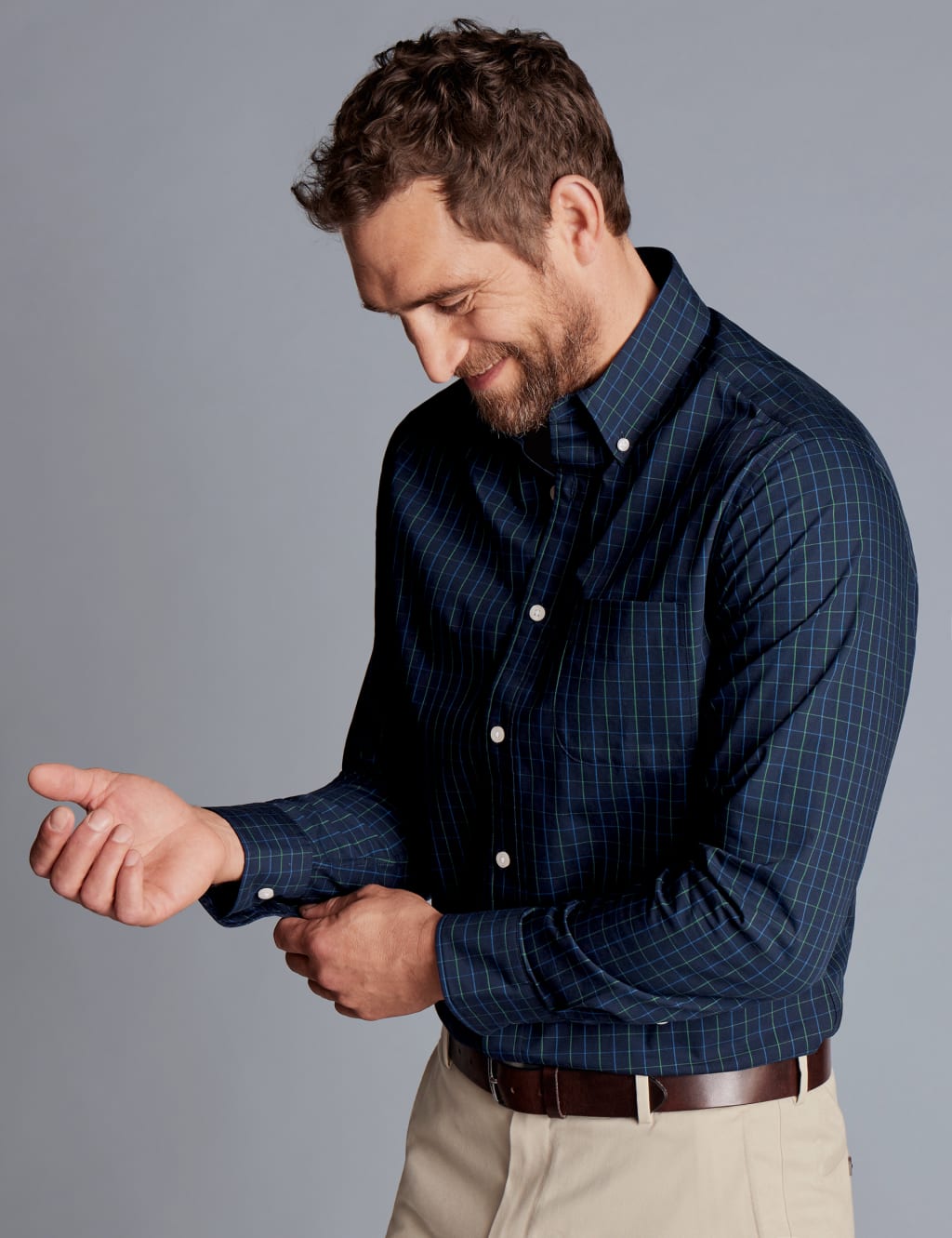 Slim Fit Non Iron Pure Cotton Check Shirt 3 of 6