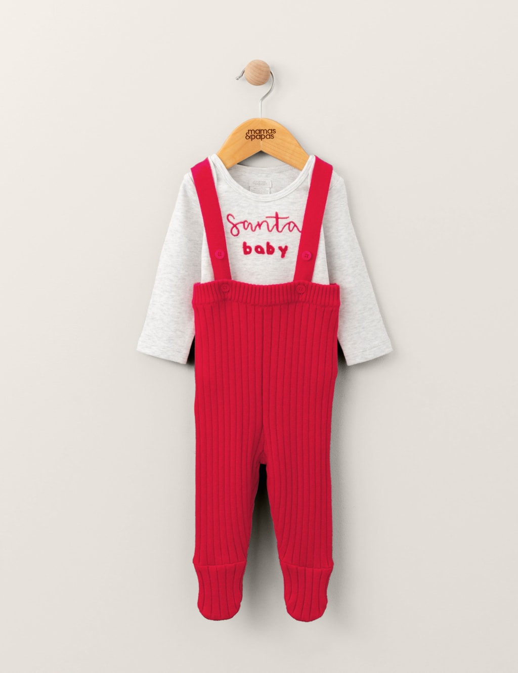 Santa Baby Christmas Bodysuit & Dungaree Set (0-1 Yrs) 6 of 6