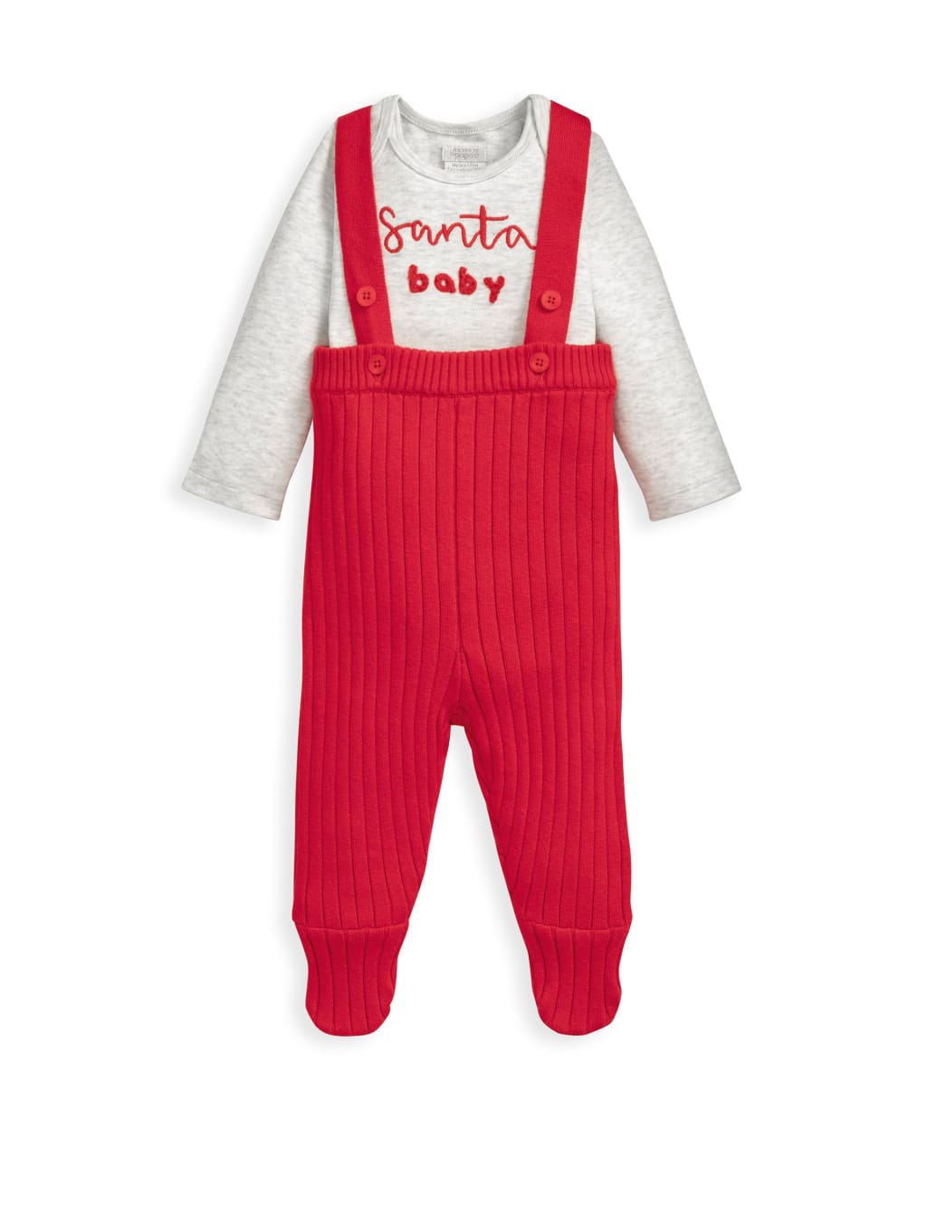 Santa Baby Christmas Bodysuit & Dungaree Set (0-1 Yrs) 2 of 6