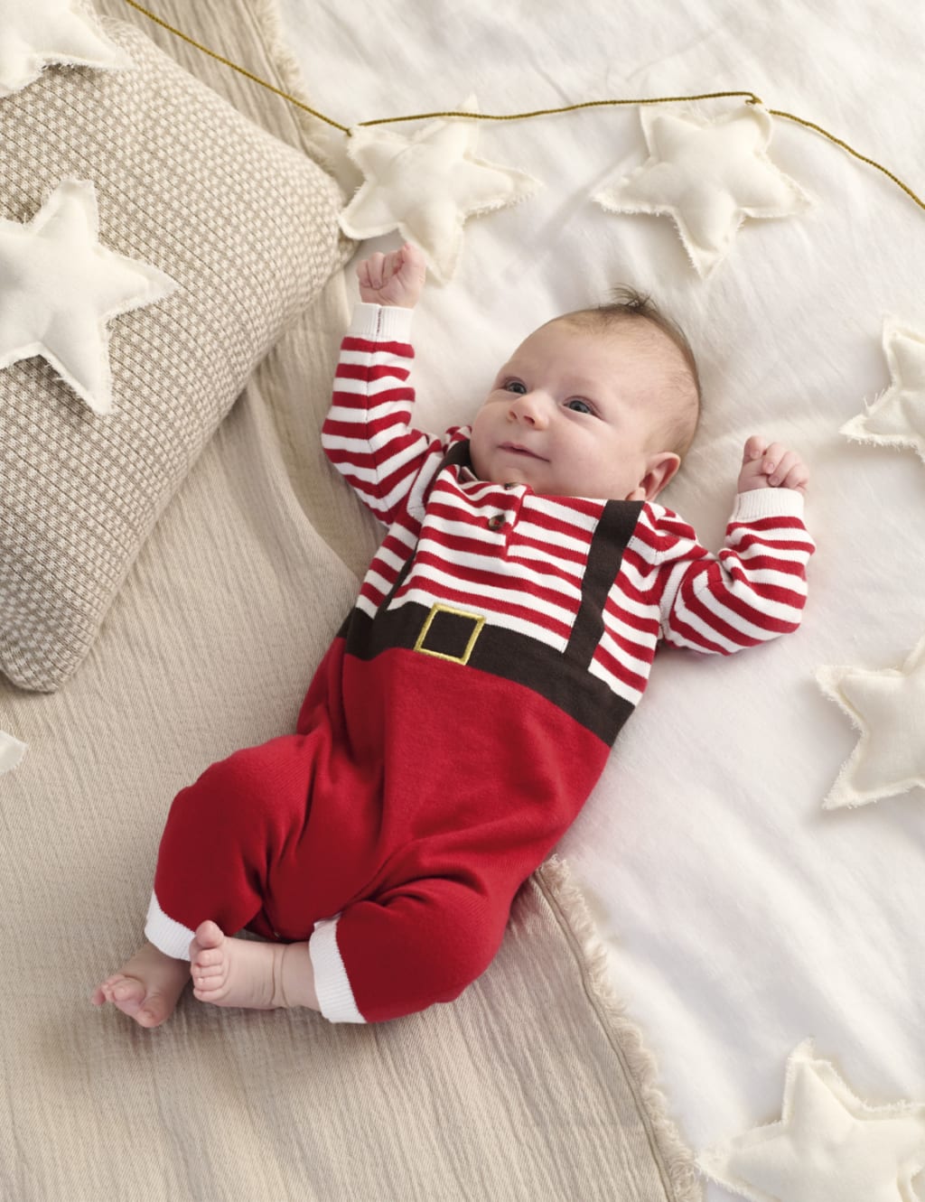 Santa Christmas Knitted Romper (0-18 Mths) 1 of 6