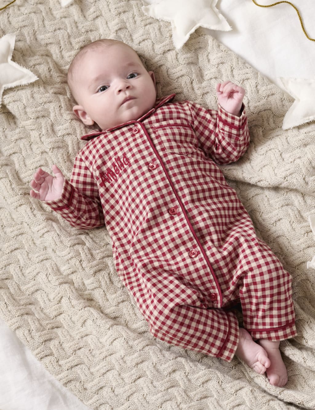 Baby checked pyjamas on sale