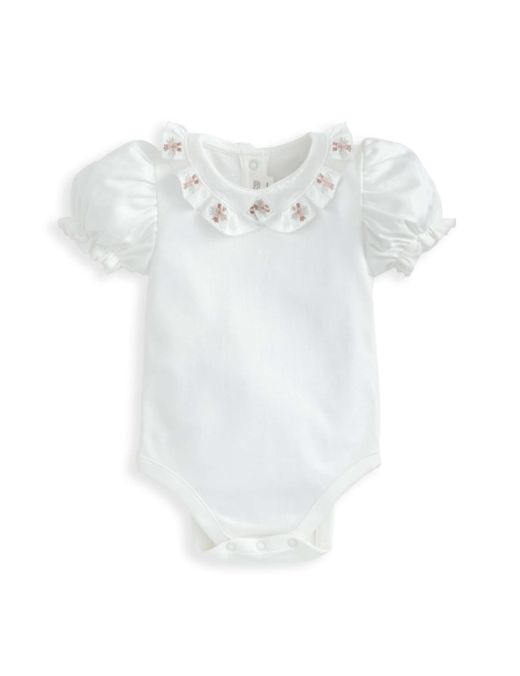 Pure Cotton Embroidered Frill Bodysuit (0 Mths-3 Yrs) 2 of 3