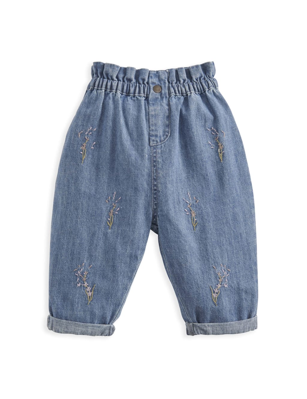Denim Lavender Embroidered Jeans (0 Mths-3 Yrs) 2 of 3