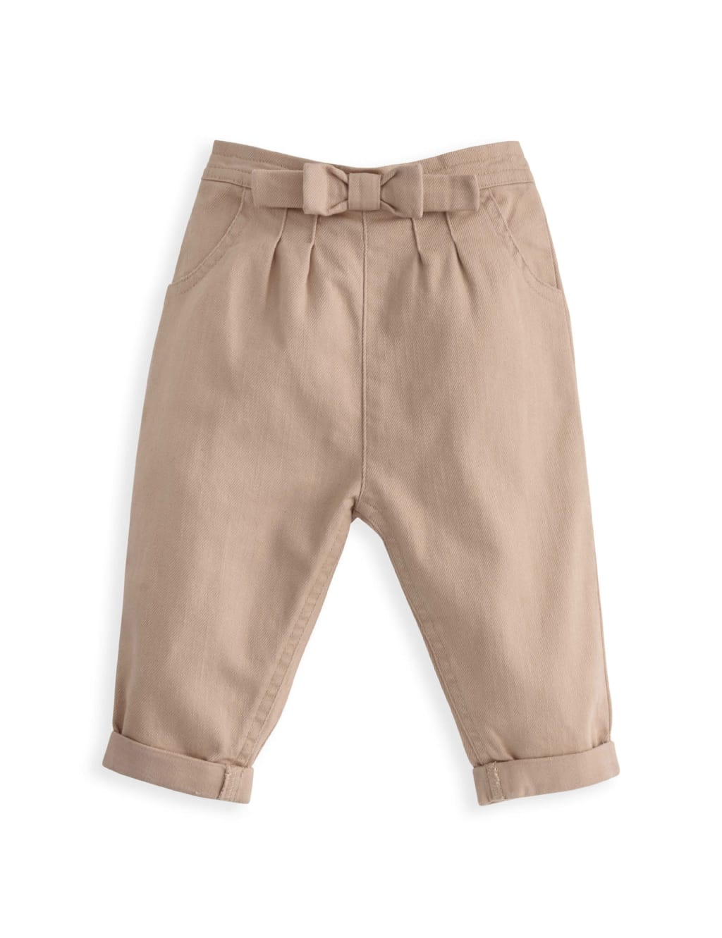 Pure Cotton Bow Trousers (0-3 Yrs) 2 of 3