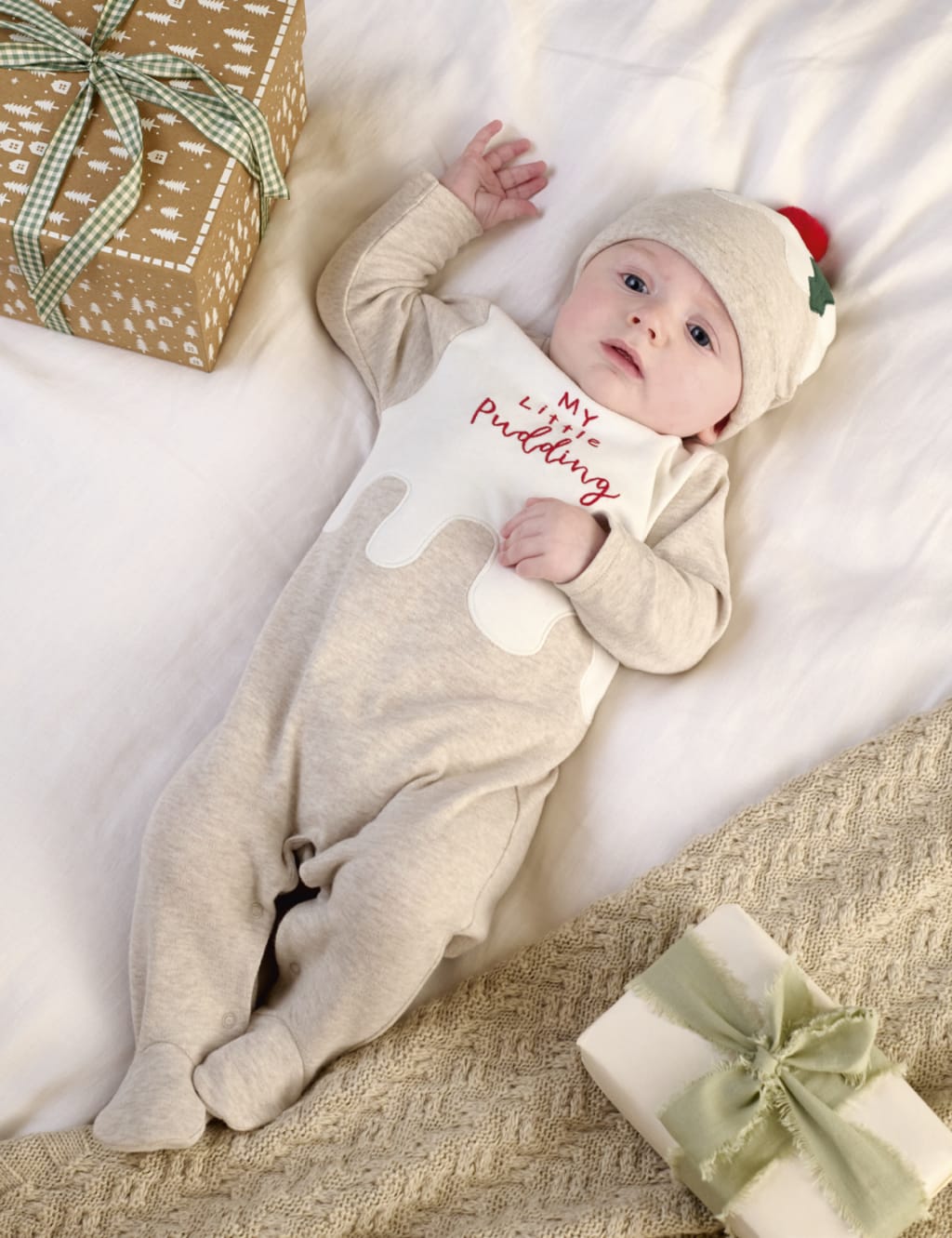 My Little Pudding Christmas All in One Hat Set 7lbs 12 Mths Mamas Papas M S