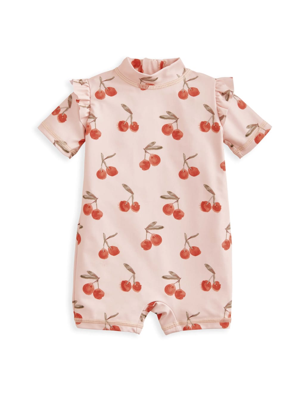 Cherry Print Frill Shoulder Rash Suit (0-3 Yrs) 2 of 2