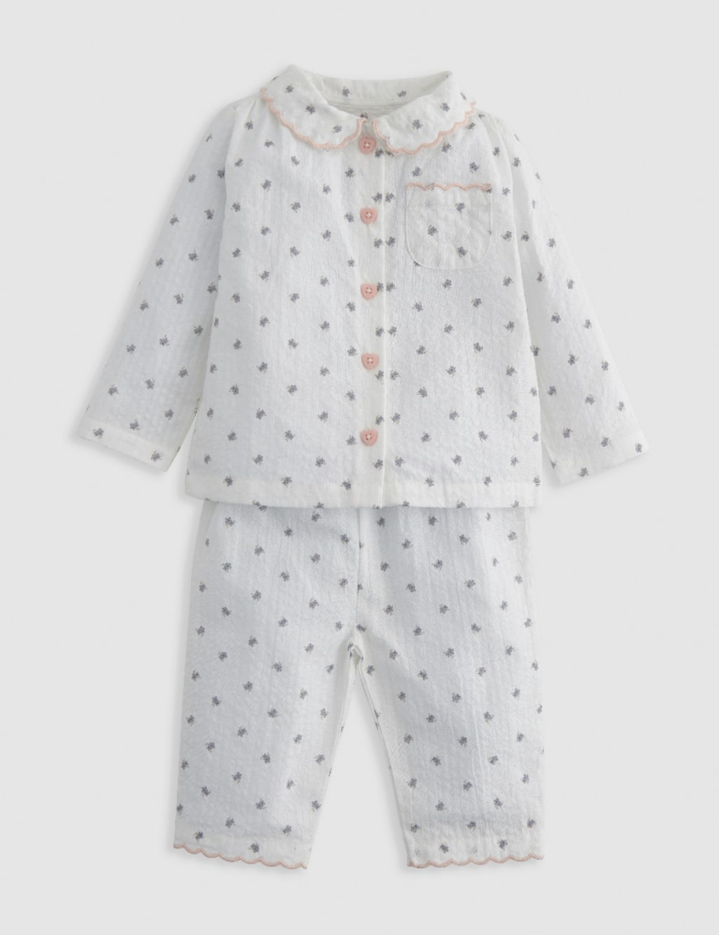 Pure Cotton Floral Pyjamas (3-36 Mths) 2 of 4