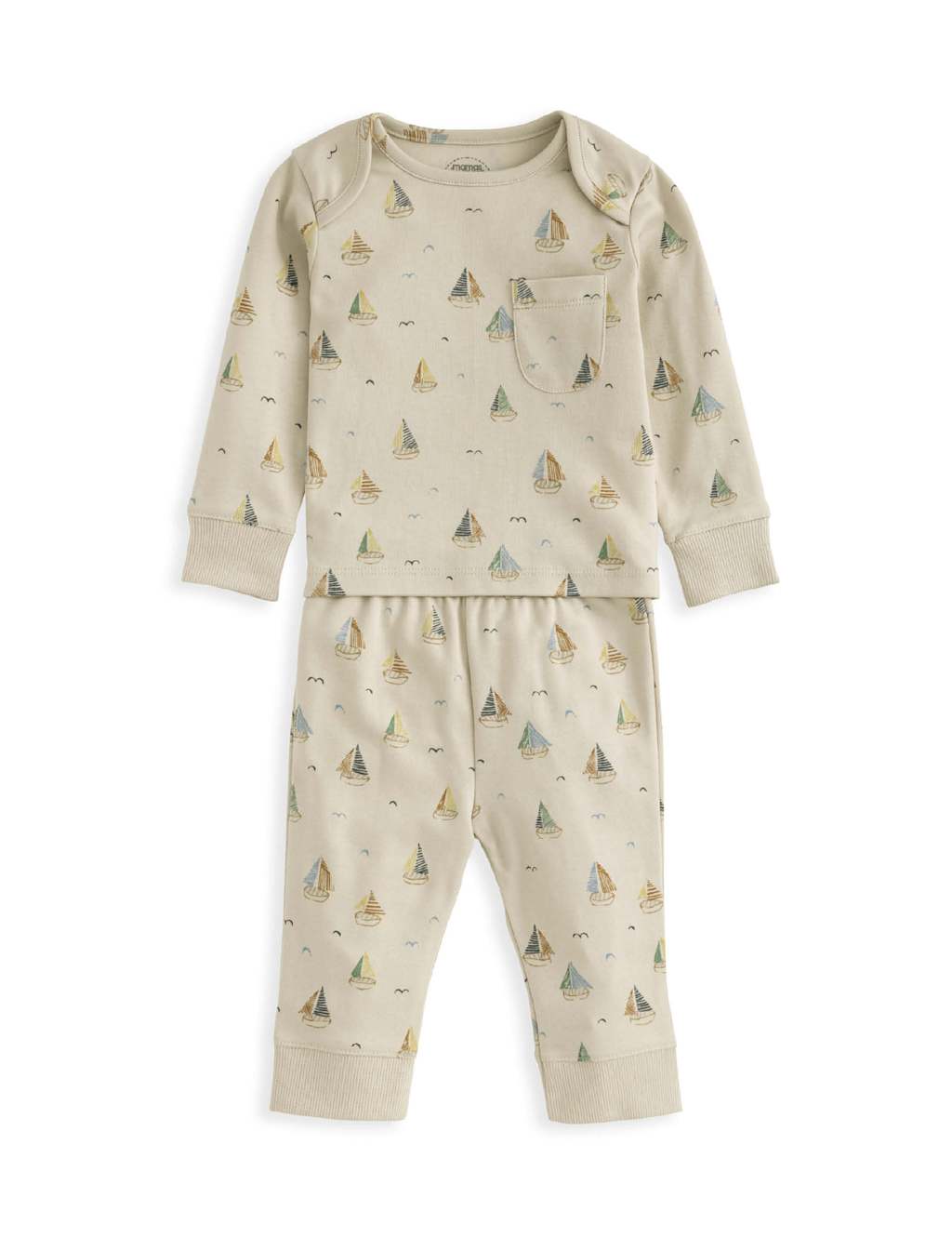 Pure Cotton Boat Pyjamas (3-36 Mths) 2 of 4