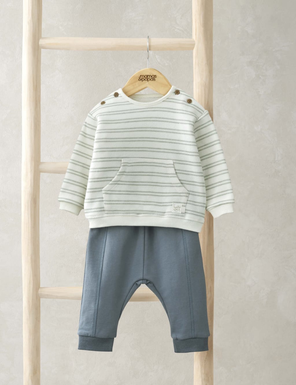 2pc Cotton Rich Striped Top & Bottom Outfit (0-12 Mths) 1 of 4