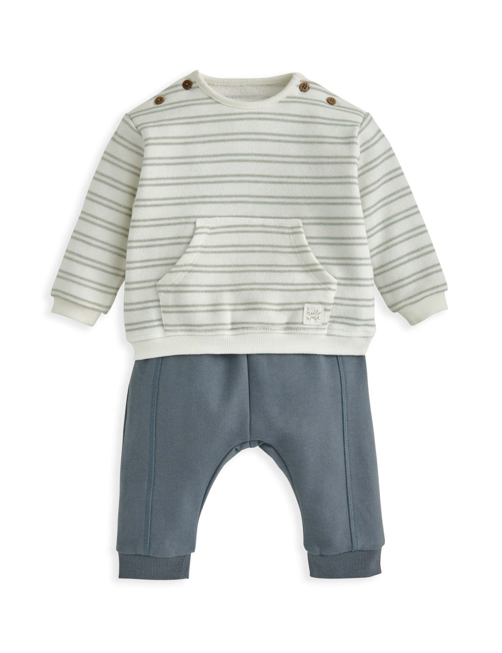 2pc Cotton Rich Striped Top & Bottom Outfit (0-12 Mths) 2 of 4