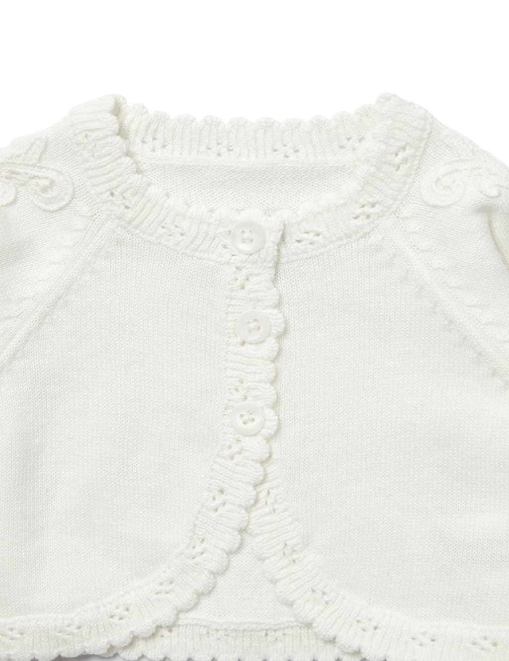 Pure Cotton Embroidered Cardigan (0-3 Yrs) 5 of 5
