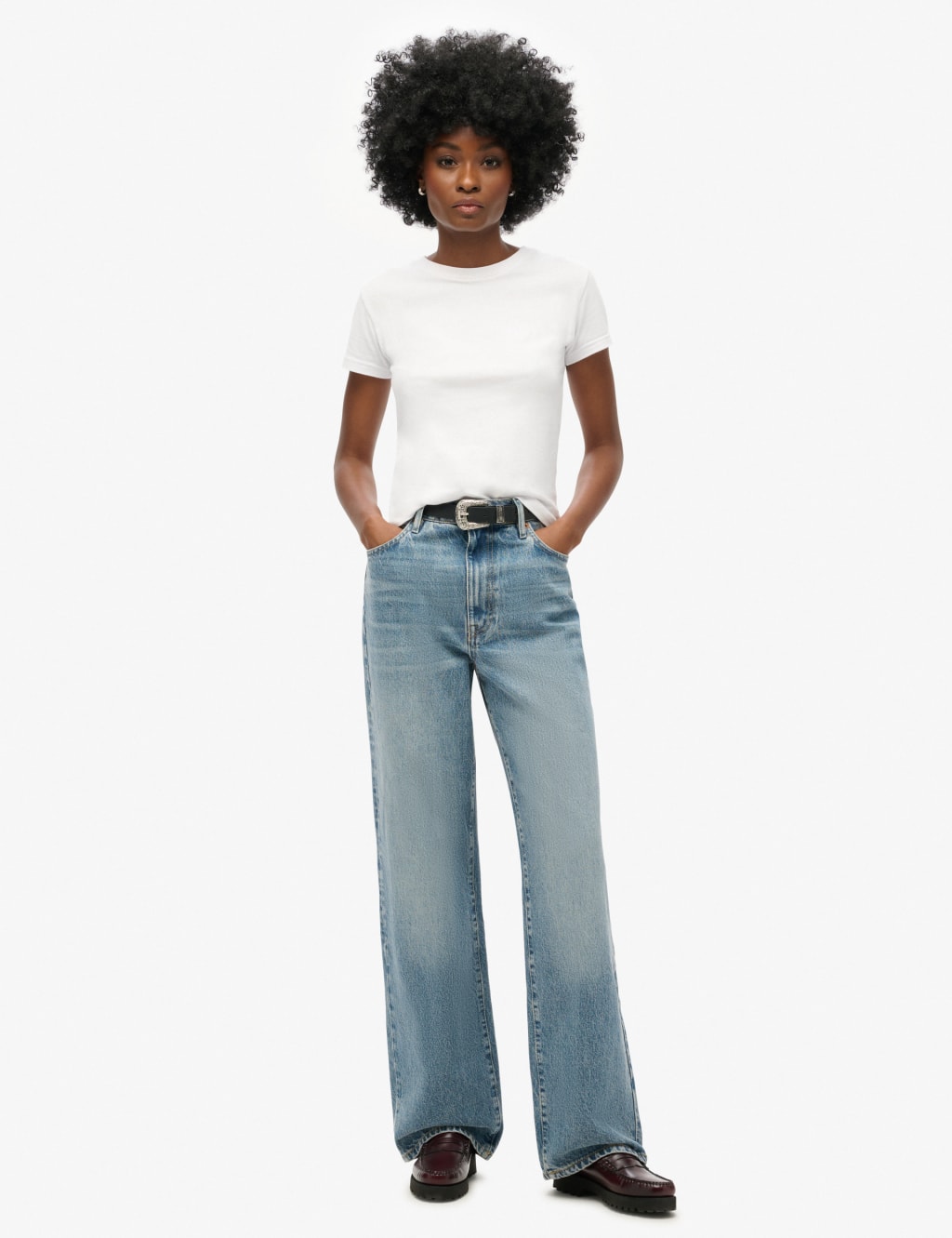 Mid Rise Wide Leg Jeans 2 of 5