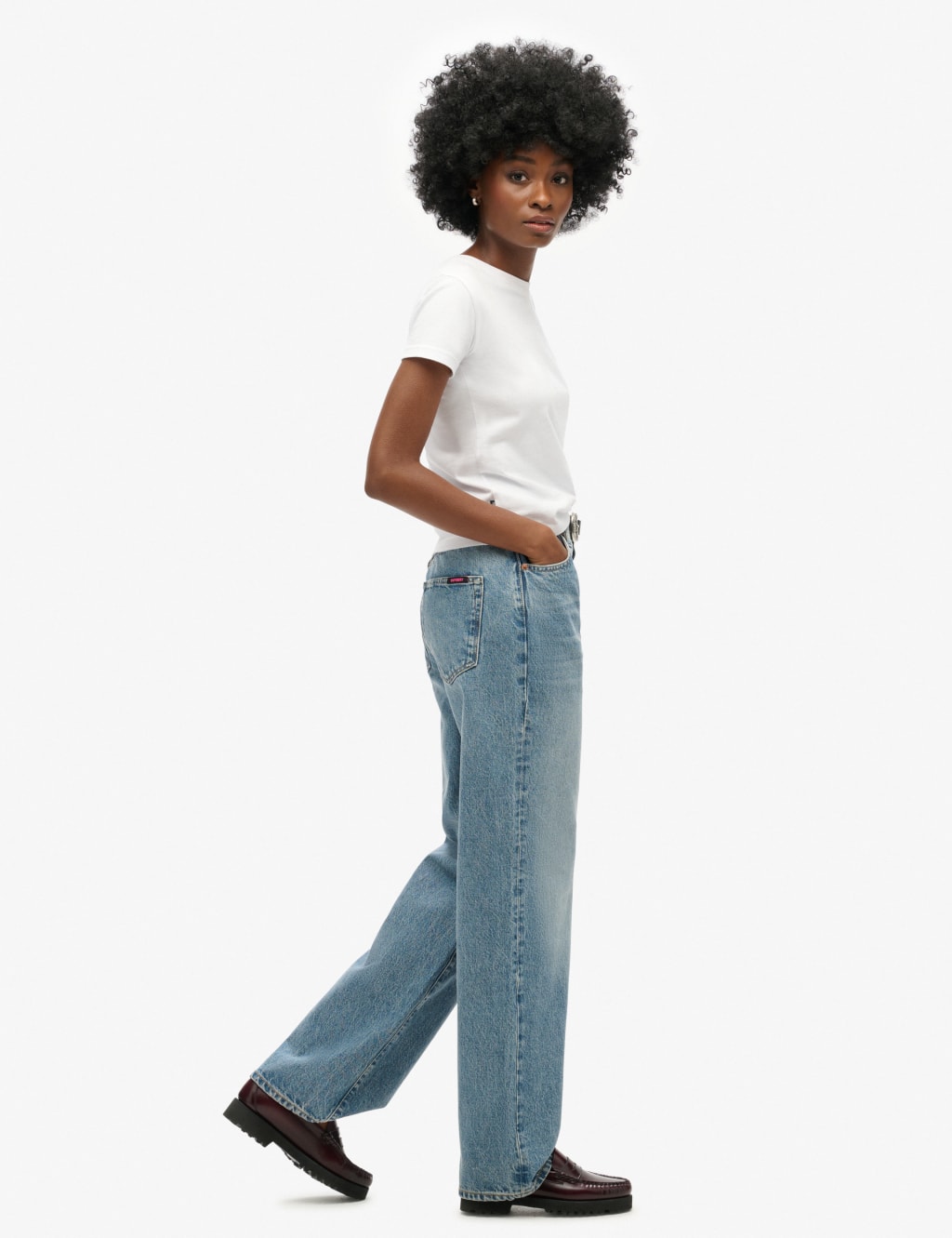 Mid Rise Wide Leg Jeans 3 of 5