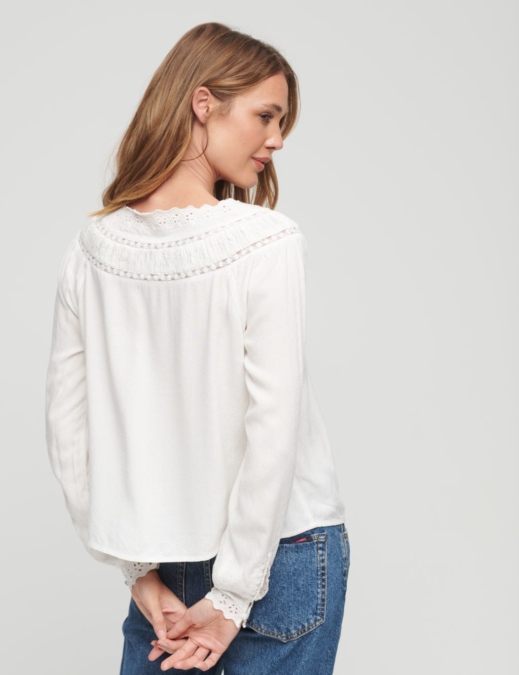 Lace Trim Button Front Top 3 of 3