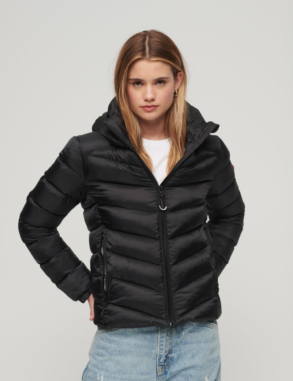 Superdry hooded quilted jacket hot sale