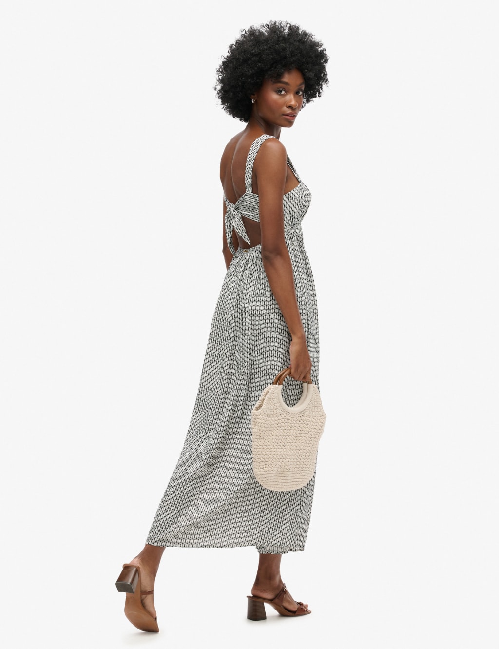 Printed Square Neck Maxi Smock Dress 4 of 6