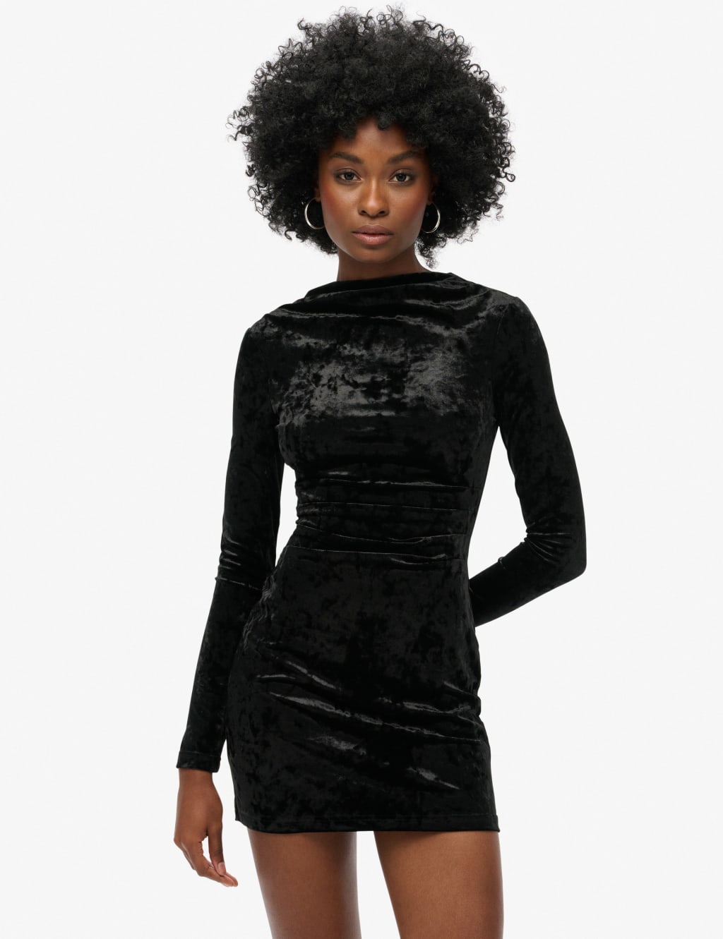 Velvet high neck bodycon dress new arrivals