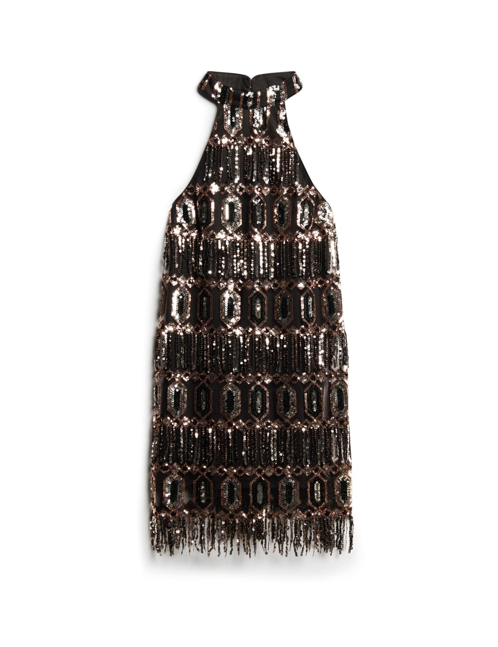 Sequin Halter Neck Mini Shift Dress 2 of 6