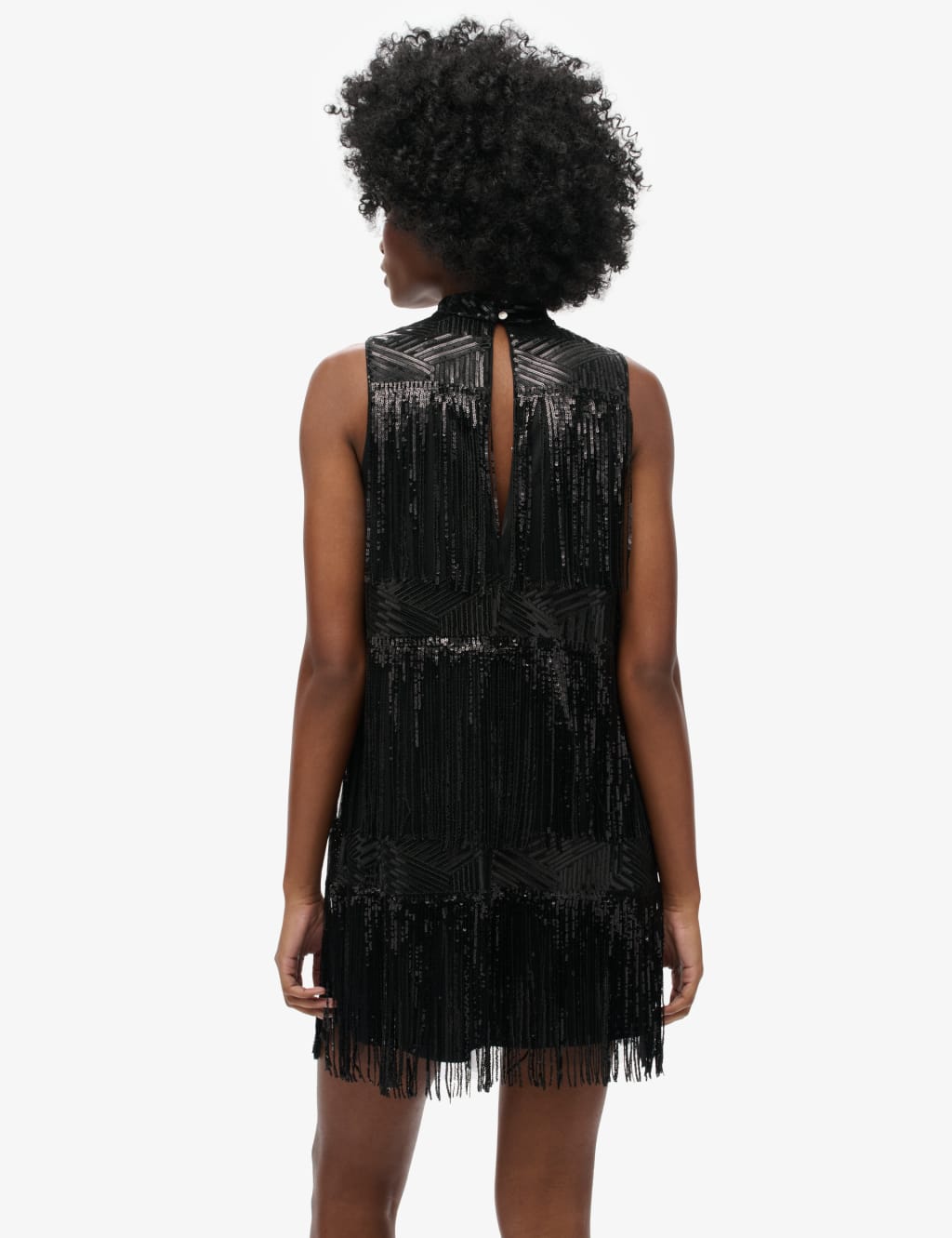 Sequin High Neck Mini Tiered Dress 5 of 8