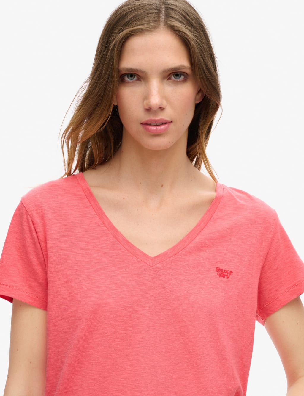Cotton Rich Embroidered V-Neck T-Shirt 2 of 6
