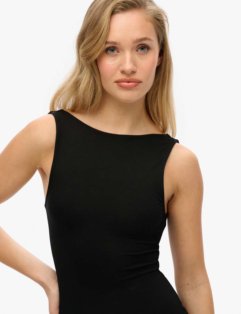 Jersey Cut Out Detail Midi Bodycon Dress