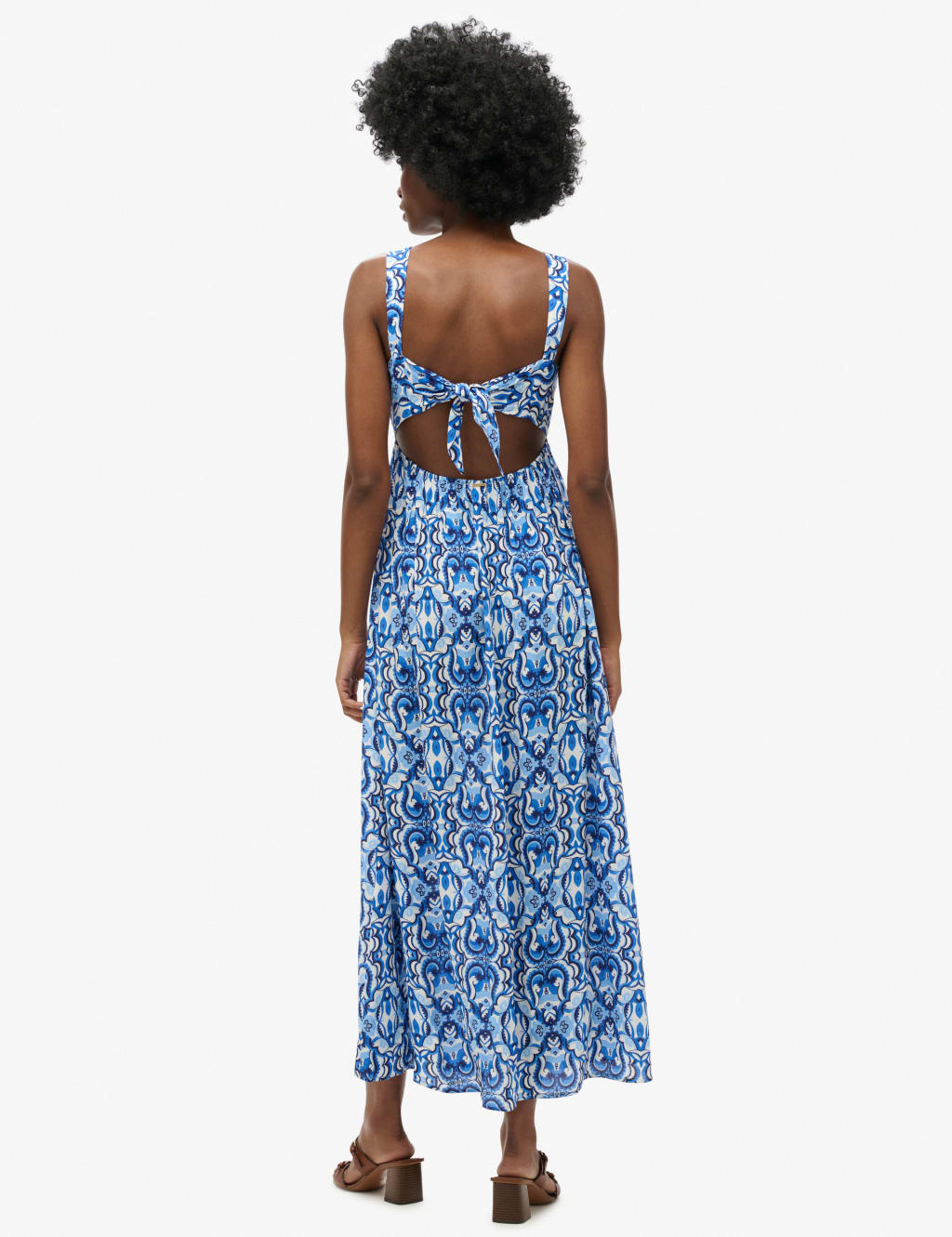 Strappy square neck wrap maxi dress 2025