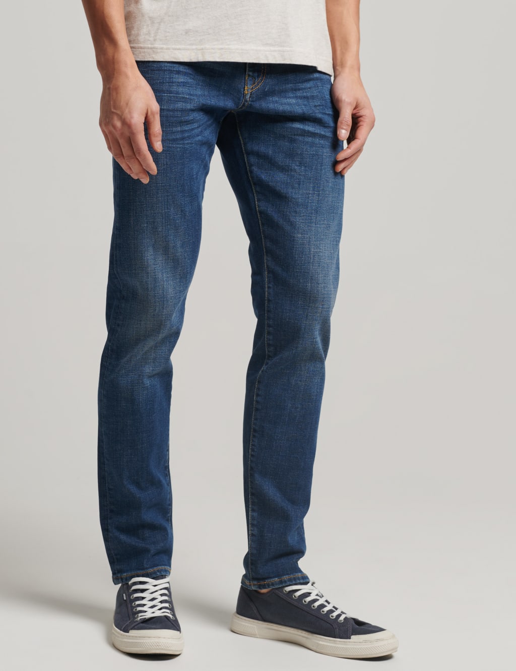 Slim Fit Vintage Wash 5 Pocket Jeans 1 of 7