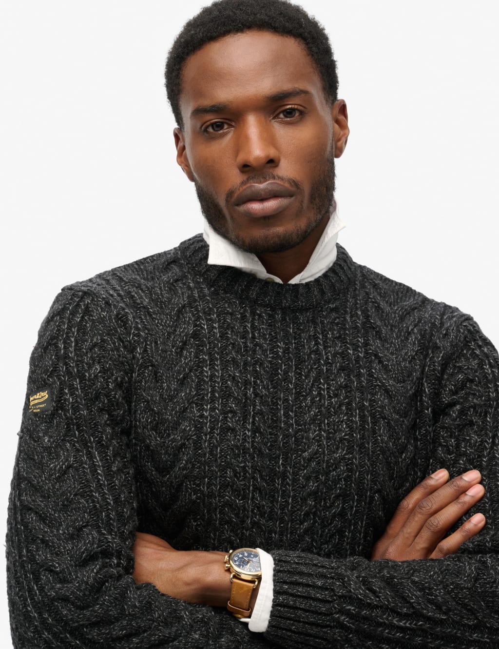 Wool Blend Cable Crew Neck Jumper 2 of 4