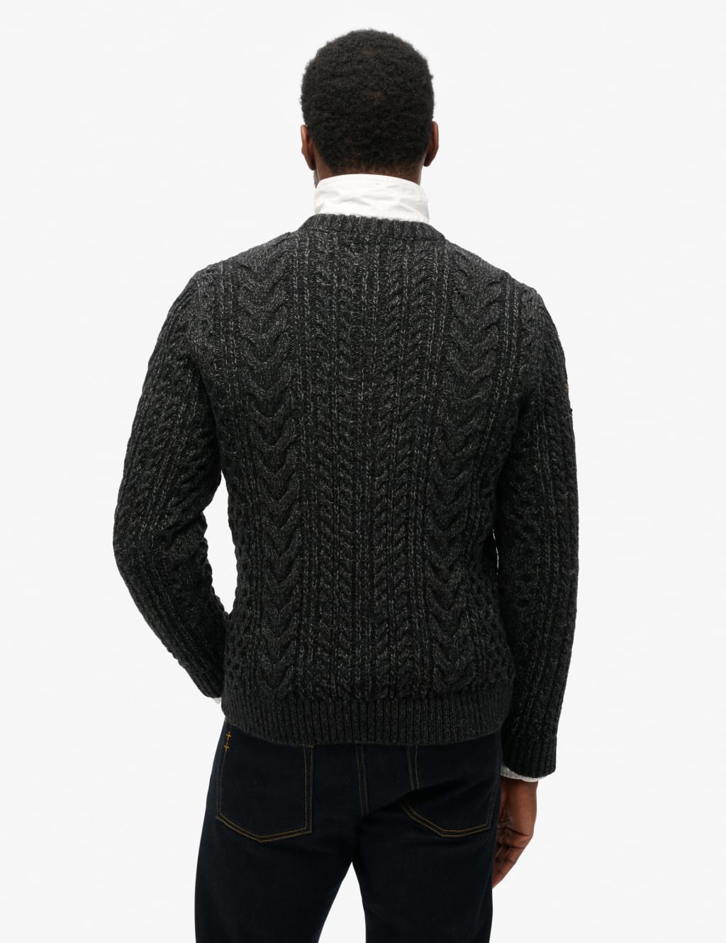 Wool Blend Cable Crew Neck Jumper 3 of 4