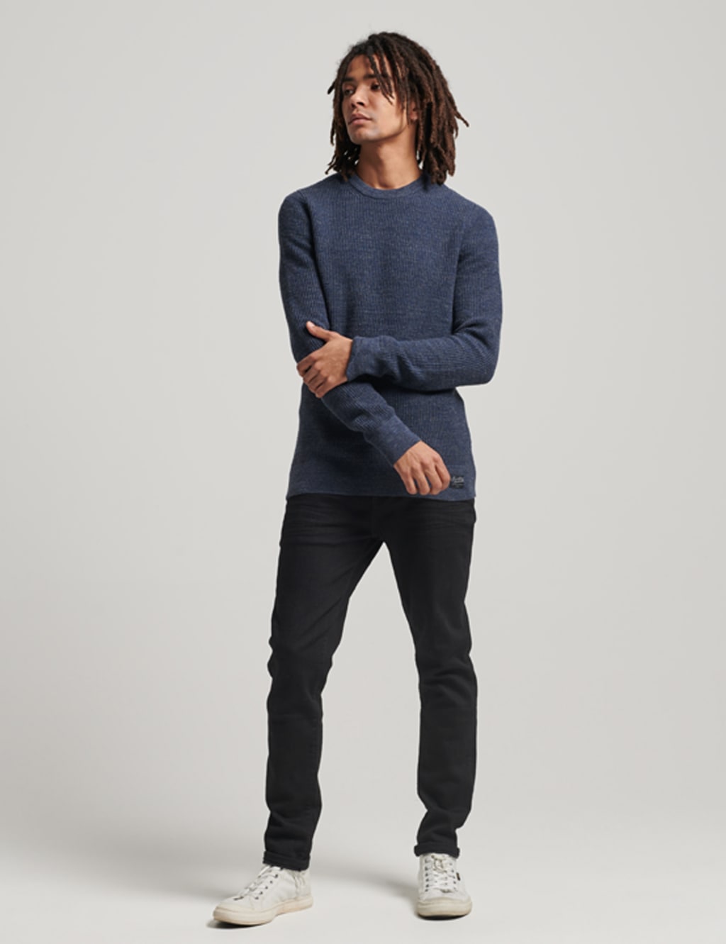 Pure Cotton Textured Crew Neck Jumper 2 of 5