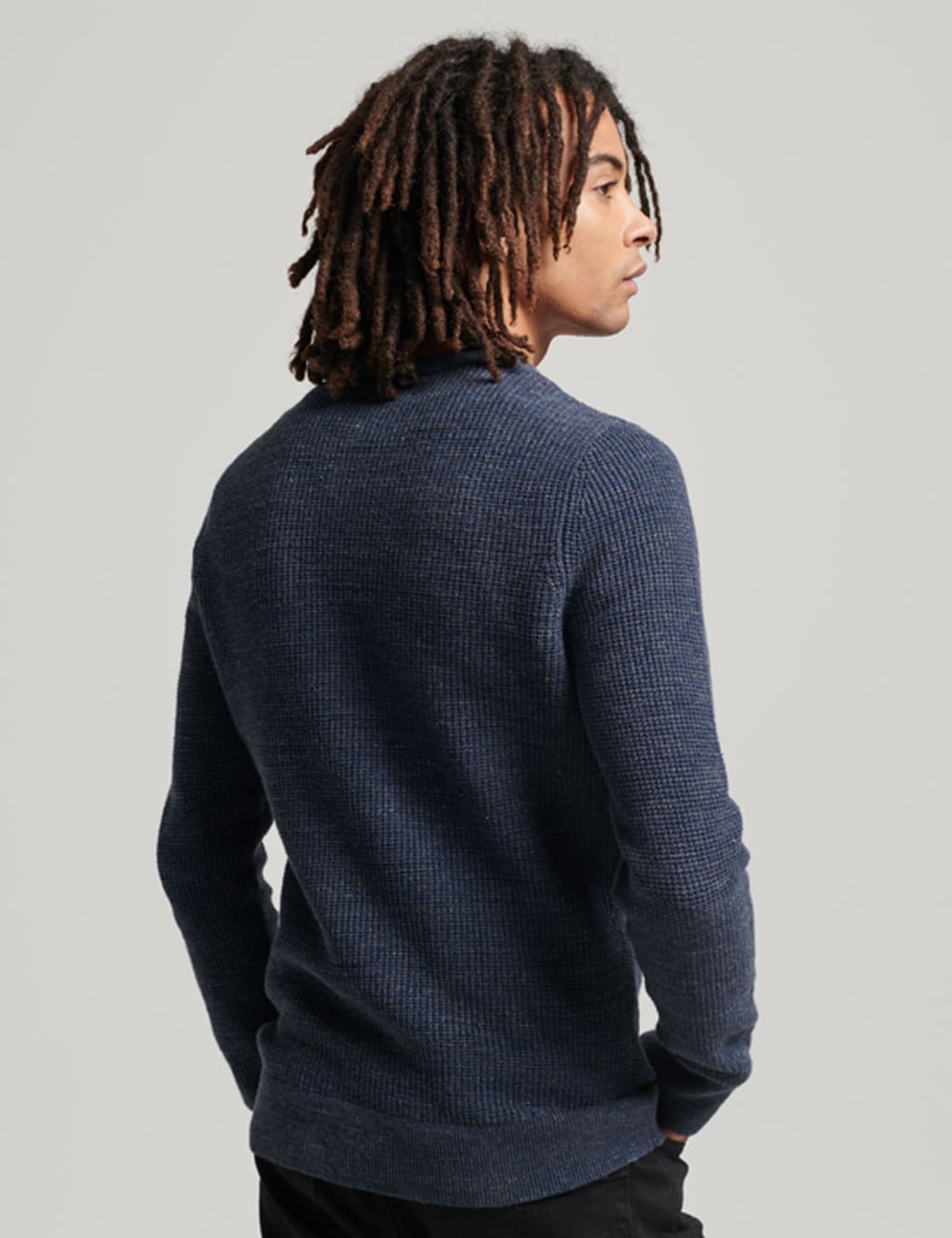 Pure Cotton Textured Crew Neck Jumper 5 of 5