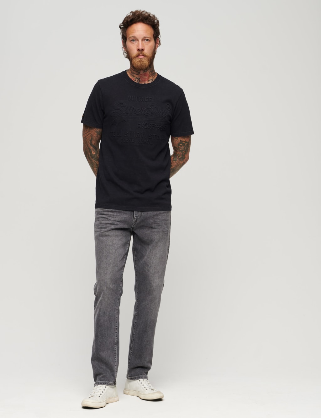 Pure Cotton Embossed Logo Crew Neck T-Shirt 2 of 3