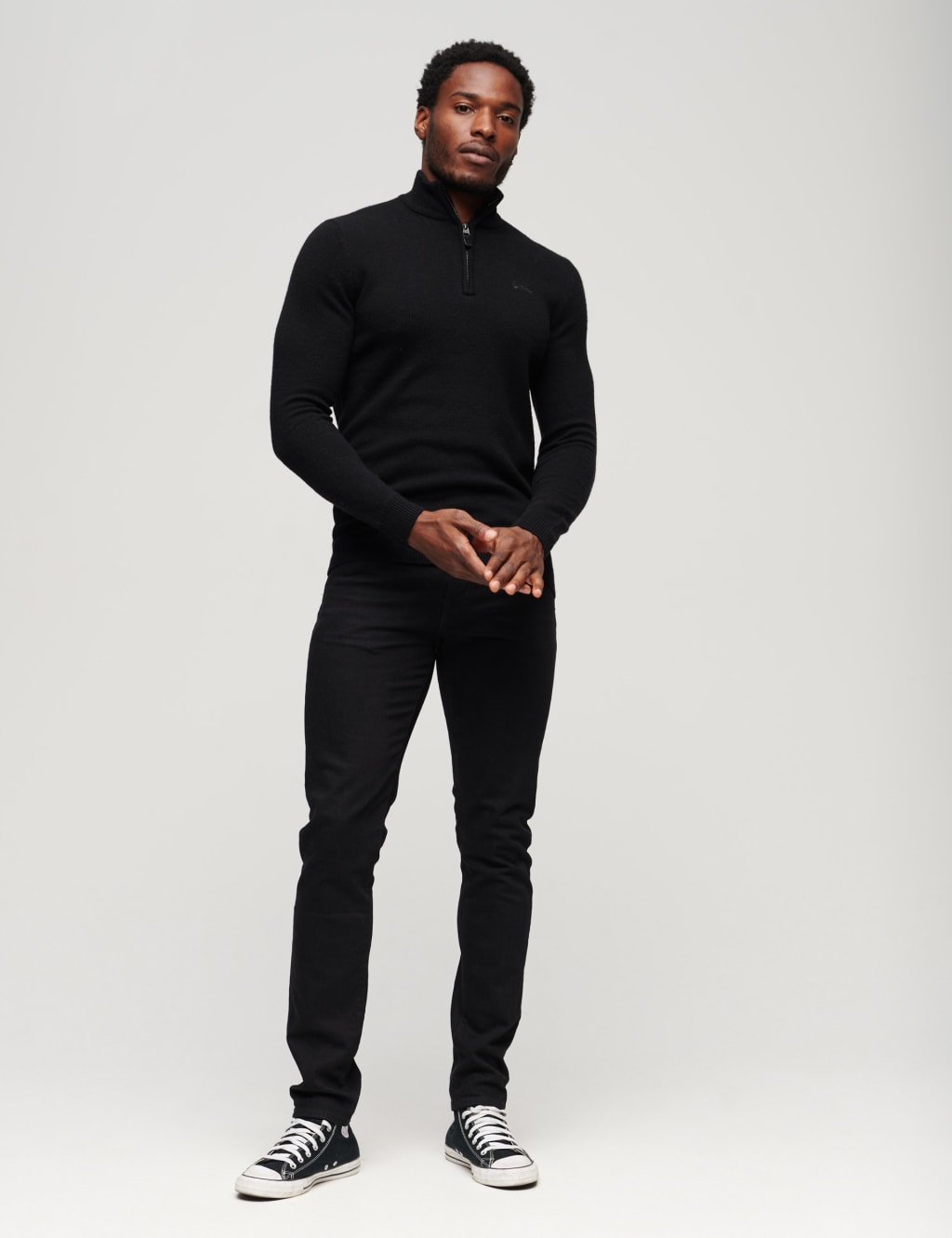 Wool Blend Funnel Neck Half Zip Jumper 2 of 3