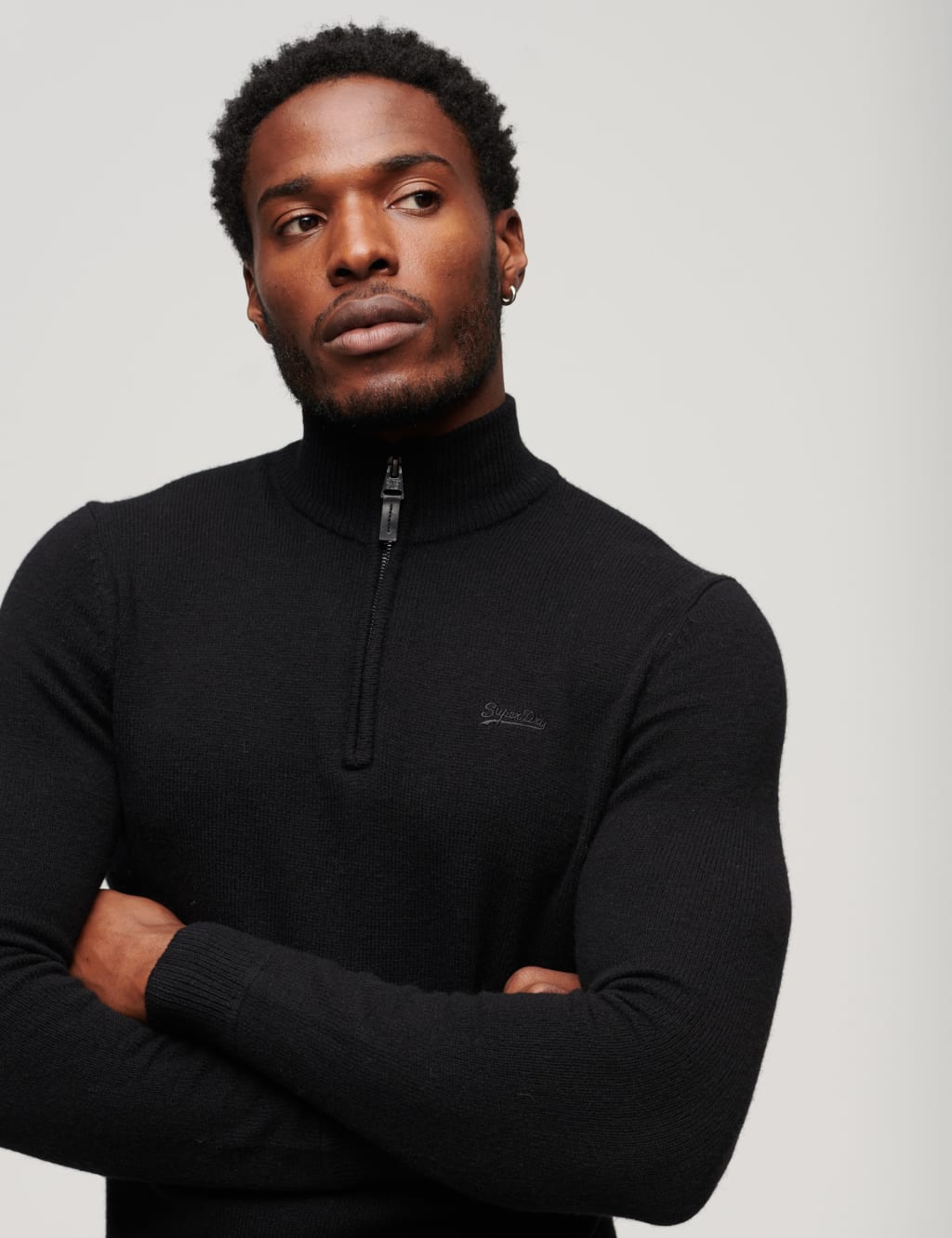 Wool Blend Funnel Neck Half Zip Jumper 3 of 3