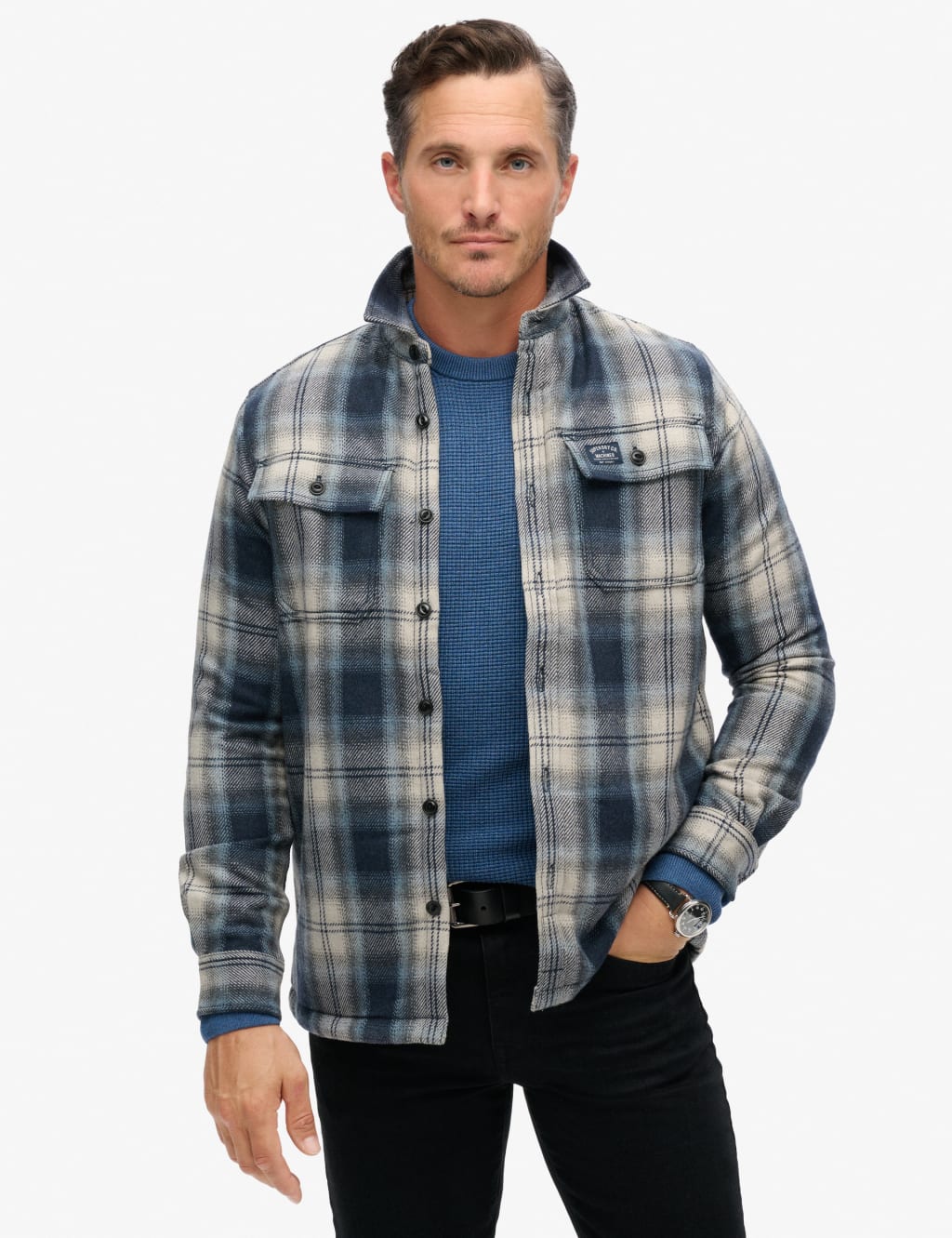 Wool Blend Check Overshirt 1 of 4