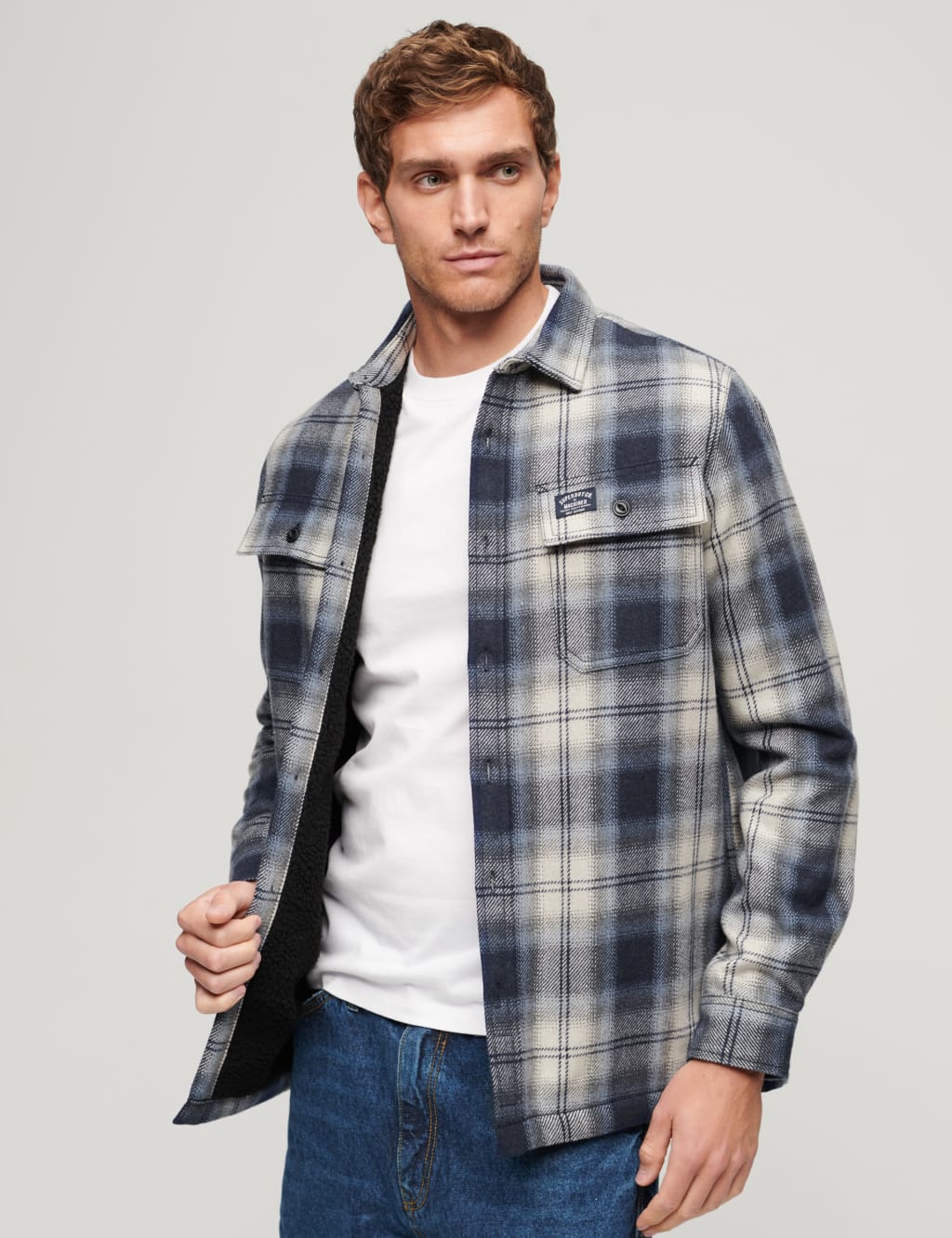 Wool Blend Check Overshirt 3 of 4