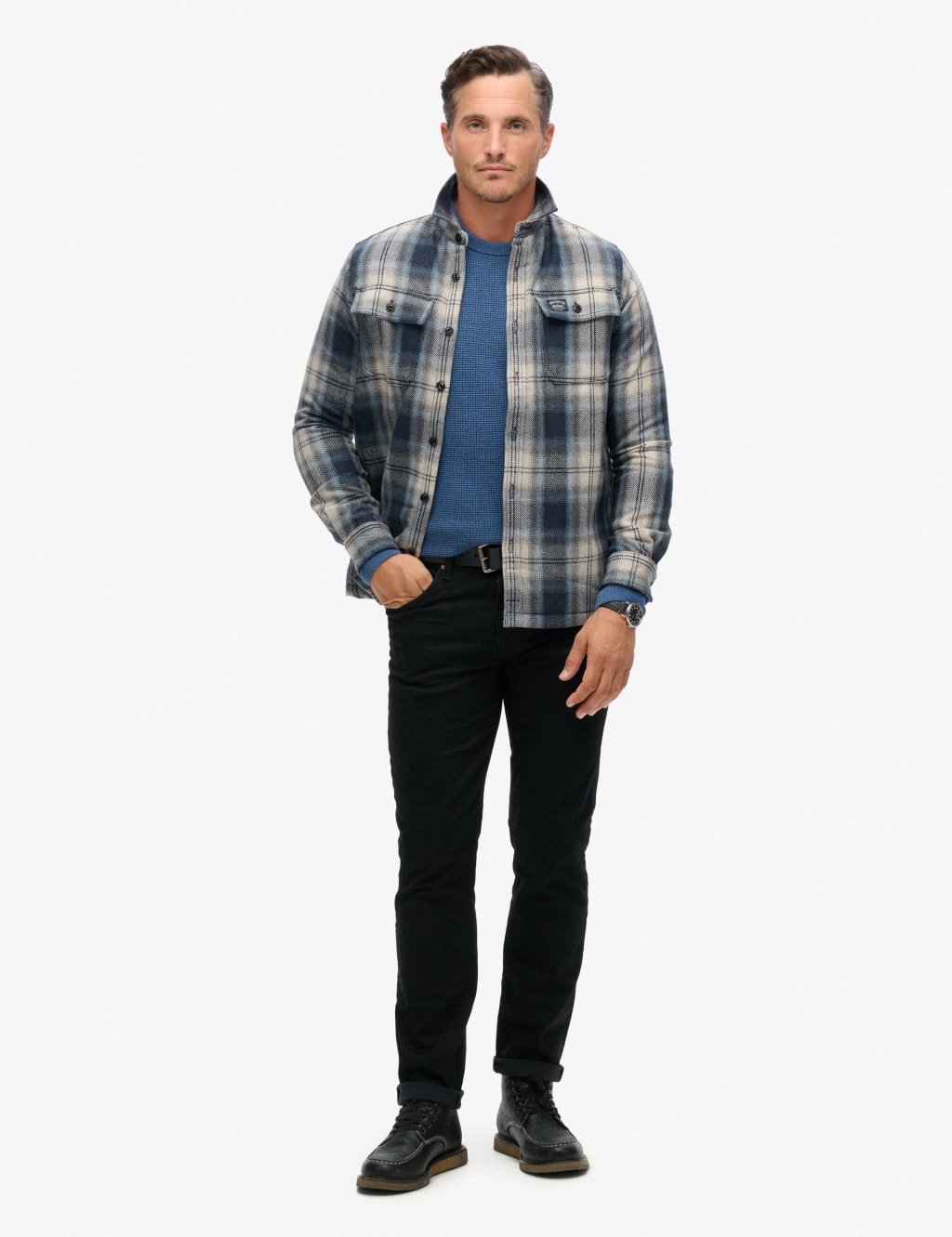 Wool Blend Check Overshirt 4 of 4