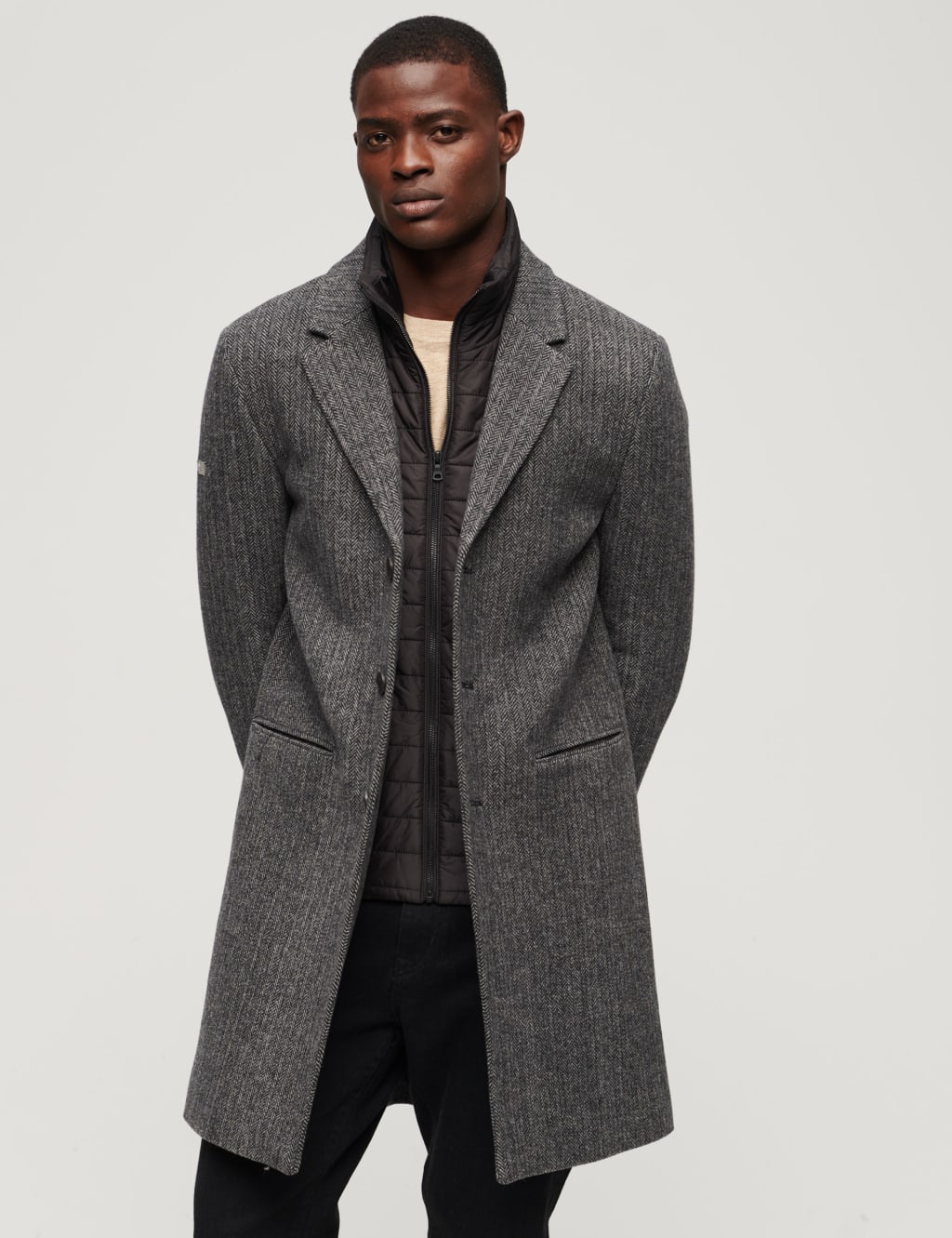 Wool Rich Padded Car Coat Superdry M S