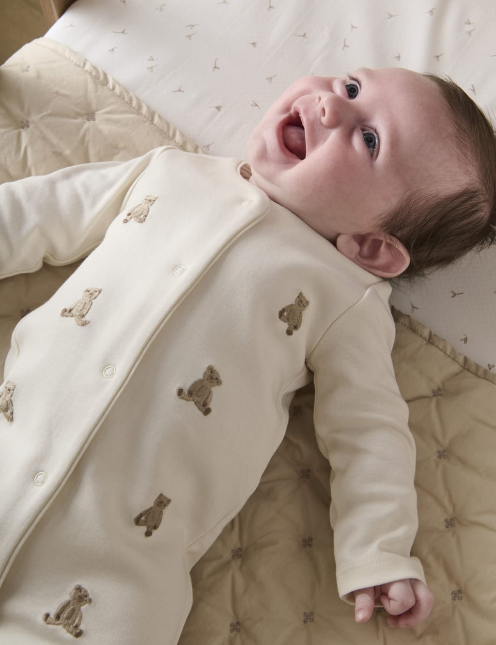 Embroidered Teddy Bear Romper (7lbs-1 Yrs) 2 of 4