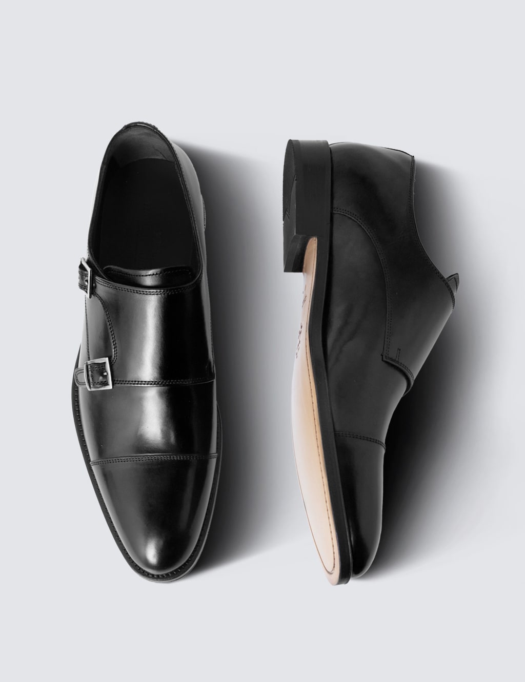 Wide Fit Leather Double Monk Strap Shoes Hawes Curtis M S