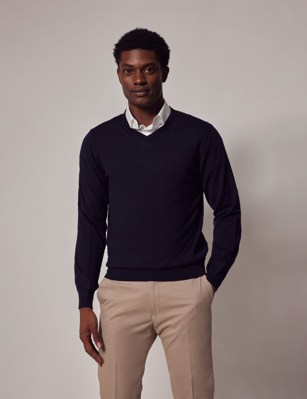 Pure Merino Wool V-Neck Jumper 1 of 6