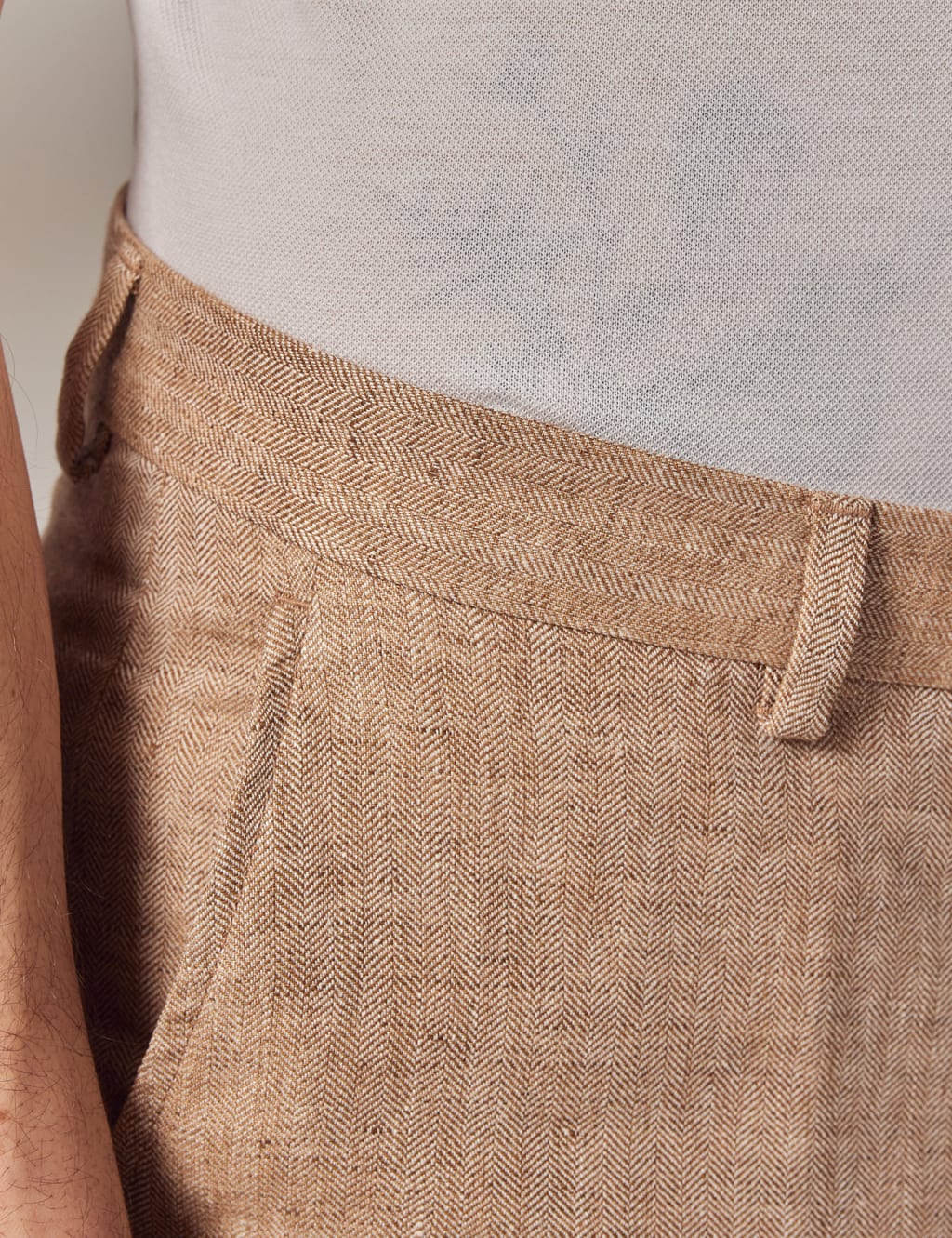 Pure Linen Herringbone Suit Trousers 5 of 5