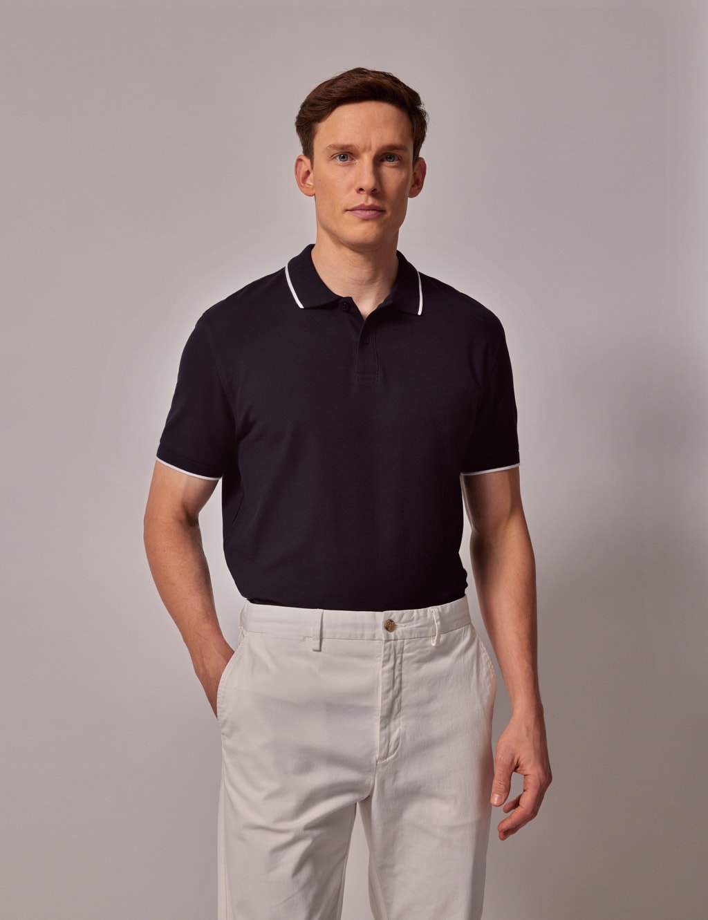 Pure Cotton Tipped Polo Shirt 2 of 4