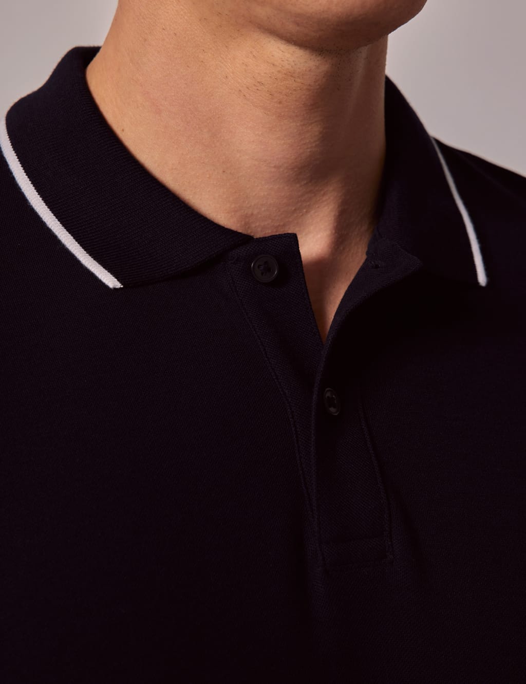 Pure Cotton Tipped Polo Shirt 4 of 4