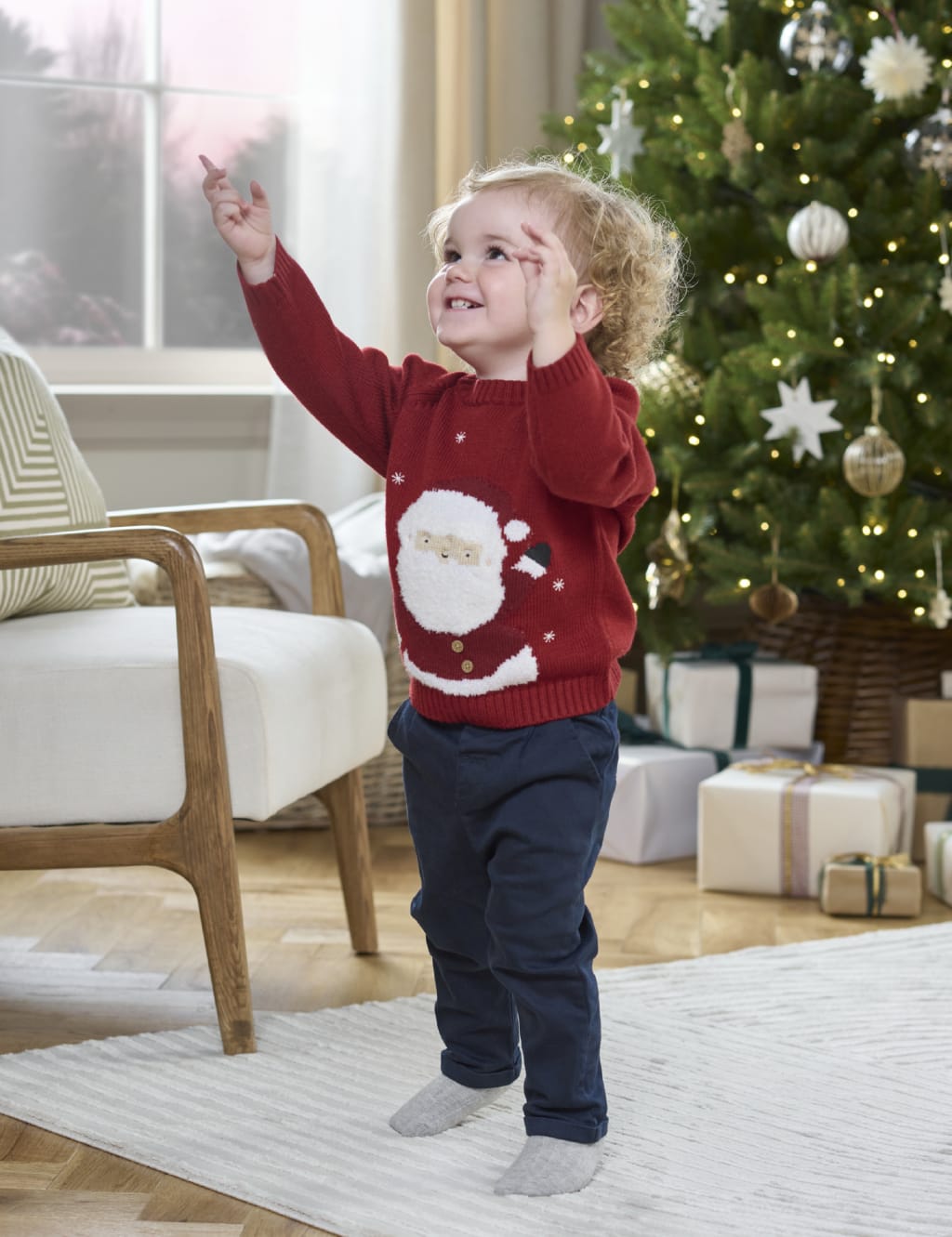 Knitted Christmas Jumper with Wool (0-3 Yrs) 3 of 4