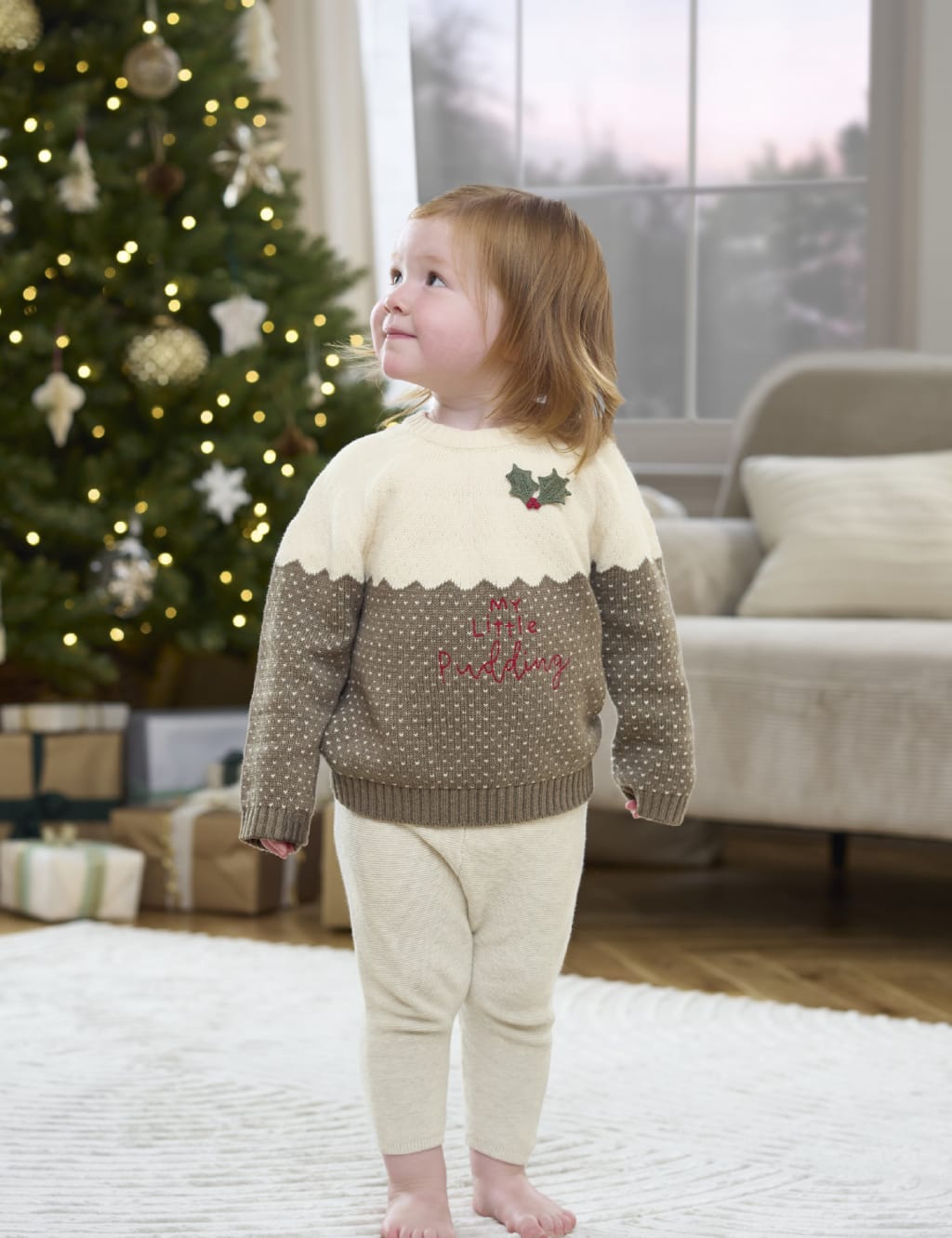 Pure Cotton Knitted Christmas Jumper 0 3 Yrs
