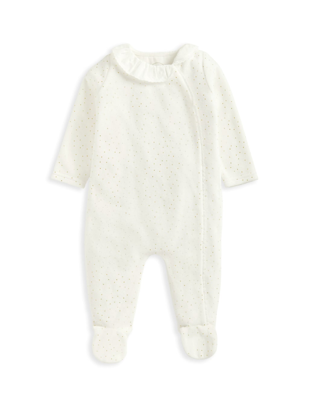 Cotton Rich Velour Spot Sleepsuit (0-12 Mths) 2 of 4
